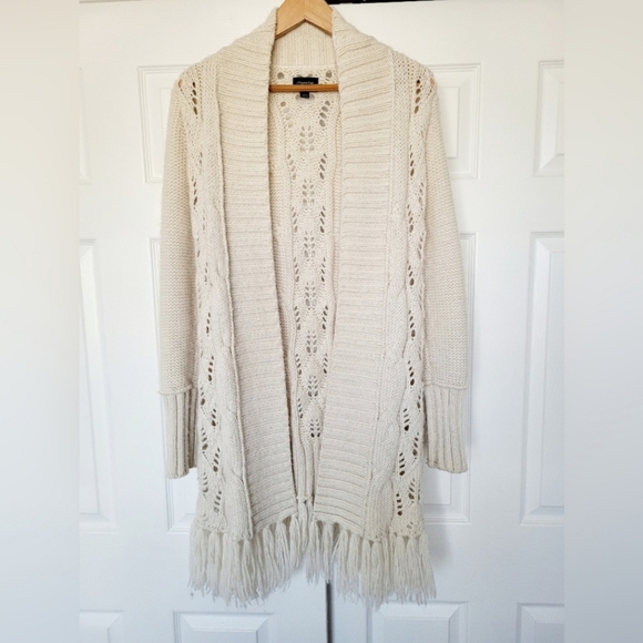 American Eagle Outfitters Women's Open Front Cardigan Wool Off-White,Medium Size - Picture 1 of 13